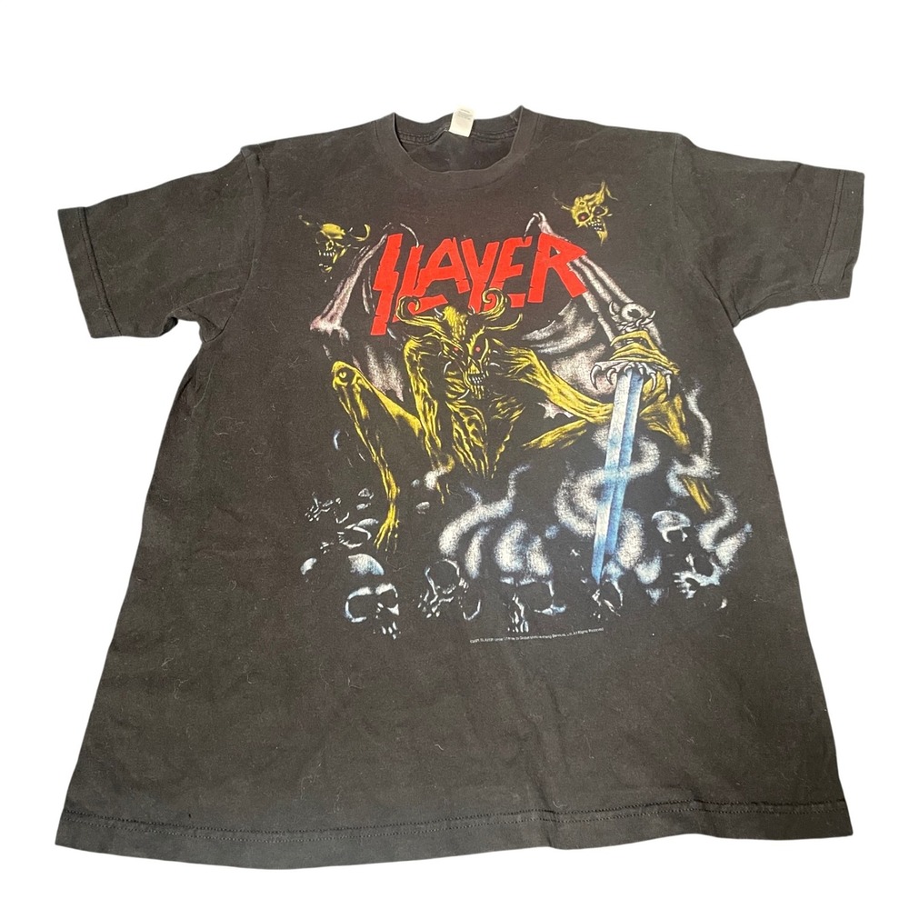 Slayer Band‎ Graphic T-Shirt Mens Large Black Band Tee Thrash Metal Demon 2021